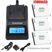 Kastar Ultra Fast Charger(3X faster) Kit and Battery (3-Pack) for Panasonic VW-VBX090, Olympus Li-50B work with Panasonic HX-WA03, HX-WA2, HX-WA20, HX-WA3, HX-WA301 Digital Cameras [3x faster than a normal charger with portable USB charge function]