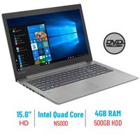 Lenovo Ideapad 330 15.6" Laptop PC, Intel Quad-Core Pentium Silver N5000 Up to 2.7GHz, DVD-RW, WiFi, Bluetooth, HDMI, 4GB DDR4 Memory, 500GB HDD, Windows 10