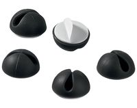 5pcs Yonger Cable Clips & Cord Management System Desktop Cable Organizer & Computer, Electrical, Charging or Mouse Cord Holder (Black)