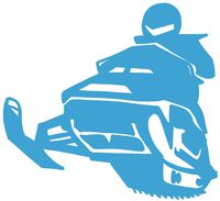 hBARSCI Snowmobile Vinyl Decal - 5 Inches - for Cars, Trucks, Windows, Laptops, Tablets, Outdoor-Grade 2.5mil Thick Vinyl - Sky Blue