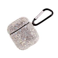 2019 Newest Luxurious Rhinestone AirPods Case with Keychain, Shockproof Protective Premium Crystal Cover Skin for AirPods Charging Case 2 & 1 (White+AB C5)
