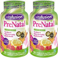 VitaFusion PreNatal Adult Vitamins, Natural Lemon, Raspberry & Lemonade Flavors, 90 Gummies (Pack of 2) by Vitafusion
