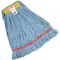 Rubbermaid Commercial Web Foot Wet Mop, Small, 1-Inch Yellow Headband, Blue (FGA11106BL00)
