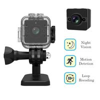Cainda Original sq12 Mini Waterproof Camera Full HD 1080P with Night Vision and Motion Detection, Portable Video Sports DVR Camcorder Car Recorder, Small Surveillance Cam, Mini Security Camera