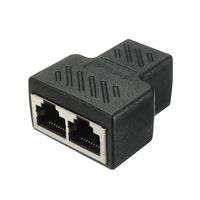 RJ45 Ethernet Splitter Adapter, 1 Female to 2 Female LAN Network Coupler Adapter Support Cat5 Cat6 Cat7 Ethernet Cable