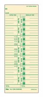 TOPS Time Cards, Weekly, 1-Sided, Numbered Days, 3-1/2" x 9", Manila, Green Print, 500-Count (1256)