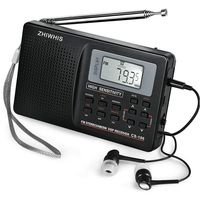 Clock Radio, ZHIWHIS Portable Digital LCD Display Alarm Clock Radio, AM/FM/SW Radio, Battery Powered Operated & USB Charge Radio with Clear Loudspeaker & Earphone Jack