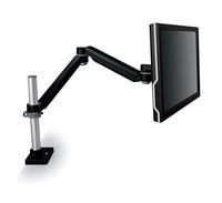 3M Easy Adjust Desk Mount Monitor Arm, Adjust Height, Tilt, Swivel and Rotate by Holding and Moving Monitor, Free Up Desk Space, Clamp or Grommet, For Monitors Up to 20 lbs <= 27", Black (MA240MB)