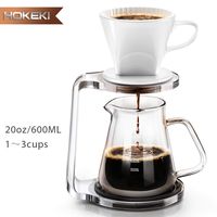 Pour Over Coffee Maker Starter Set with Dripper - Includes Ceramic Dripper，Non-slip bracket and pour over coffee pot（600ml/ 20oz)