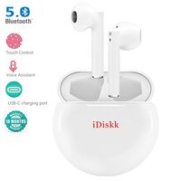 IDISKK Bluetooth True Wireless Earbuds in-Ear Built-in Mic Headset Touch-Control Auto-Pairing HiFi Stereo Sports Earphones with Charging Case,15h Playtime (TWS Mode)