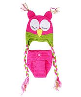 Newborn Photography Prop Handmade Crochet Knitted Rose Red Owl Baby Caps