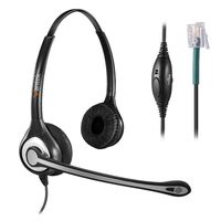 Wantek Corded Telephone Headset RJ9 w/Noise Cancelling Mic, Office Phone Headset For Polycom VVX310 VVX410 VVX411 Avaya 1416 Mitel 5330 ShoreTel 230 Plantronics S12 Allworx NEC Landline Phones(C602S1)