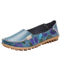 Shusuen Fashion Women's Slip On Flats Shoes Comfort Walking Classic Round Toe Shoes Pumps Loafers Blue