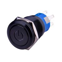 Ulincos Latching Pushbutton Switch U19C1 1NO1NC SPDT ON/OFF Black Metal Shell with Green LED Suitable for 19mm 3/4" Mounting Hole (Green)