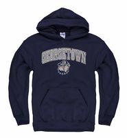 Campus Colors NCAA Adult Arch & Logo Gameday Hooded Sweatshirt (Georgetown Hoyas - Navy, X-Large)