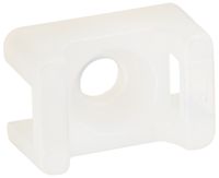 Saddle Mount for Cable Tie, 0.28" Slot Width, 0.12 Screw Size, 0.39" Width, 0.28" Height, 0.59" Length, Natural