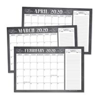 Chalkboard Rustic 2020-2021 Large Monthly Desk or Wall Calendar Planner Big Giant Planning Blotter Pad, 18 Month Academic Desktop, Hanging 2-Year Date Notepad Teacher, Family or Business Office 11x17"