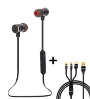 Jave Bluetooth Headphones,Wireless Earbuds Sweatproof Headset Magnetic Attraction Stereo Earphones for Running Workout Gym Noise Cancelling (Black)