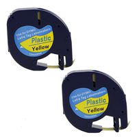Dymo LetraTag 91332 Label Tape, LaBold 2 Rolls Compatible Dymo LetraTag 91332 (91202 91222 59423 S0721620) Polyester Tape Black on Yellow Direct Thermal Plastic Label Tape 1/2"W x 13'L (12mmx4m)