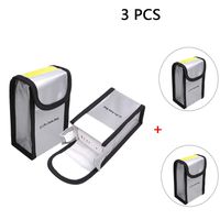Yifant Fireproof Explosion-Proof Lipo Battery Safe Bag Lipo Battery Guard Pouch Sack Charge Protection Bag for DJI Phantom 3/4(Silver Colour) (3 PCS)