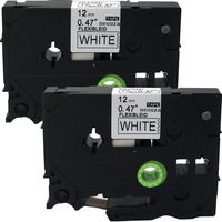 NEOUZA 2PK Compatible for Brother P-Touch Laminated TZe TZ Label Tape Cartridge 12mm x 8m (TZ-Fx231 TZe-Fx231 Flexible ID Cable Wire Black on White)