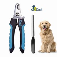 Dudi Dog Nail Clippers and Trimmer - with Quick Safety Guard to Avoid Over-Cutting Toenail - Grooming Razor Sharp Blades for Small Medium Large Breeds (Blue)