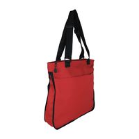 DALIX 16" Zippered Expandable Shopping Tote Bag in Red