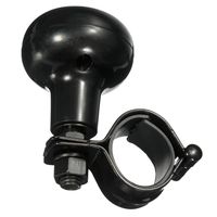 Funnytoday365 Black Universal Car Heavy Duty Steering Wheel Spinner Handle Knob With Rubber Mat