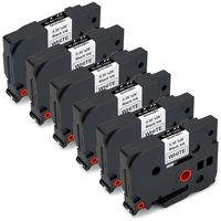 JetSir Compatible Replacement for Brother TZe221 TZe-221 TZ221 TZ-221 Label Tape 6 Pack,Use on Brother P-Touch PT-D210 PT-D200 PT-1800 PT-D400 PT-1700 PT-1750 Label Maker,Black on White,9mm x 8m