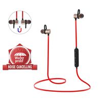 Bluetooth Wireless Earphones with Mic Wireless Headphones Magnetic Earbuds Sport Lightweight Noise Cancelling Headsets(Red)