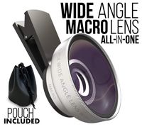 ZenLens All-in-one iPhone Camera Lens Kit for Stunning Smartphone Pictures - Universal Smart Phone 15X Zoom Macro & 0.45X Wide Angle Lenses for Mobile Photography - Nonslip Rubber Grip & Leather Pouch