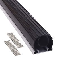 16FT Garage Door Bottom Rubber Seal - Weatherproof Weather Seal Threshold Strip with Pre-drilled Aluminum Track Kit