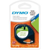 DYMO LT Paper Labels, Black Print on White Labels, 1/2-Inch x 13 Feet, 2 Rolls
