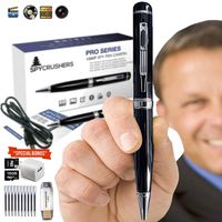 SpyCrushers 1080p Hidden Spy Pen Camera - Record HD Video & Take Pictures Without Anyone Knowing - Free Accessory Bundle & Refillable 16GB SD Card - Guarantee & 1YR New Replacement Warranty Included