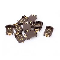 10Pcs Plastic Button Cell Battery Socket Holder for CR2032 Brown