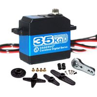 ANNIMOS 35KG Coreless Digital Servo Motor HV 7.4V Stainless Steel Gear High Torque Waterproof Standard Baja Servos for Robotic DIY RC Cars - 270 Degrees