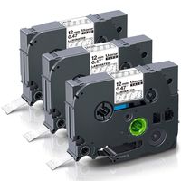 Unismar Compatible Label Tape Replacement for Brother P-Touch TZe-135 TZe135 TZ135 for PT-D200 PT-D210 PT-D600 PT-D400 PT-H100 PT-H110 PT-1280 PT-1290 Label Maker, 1/2" x 26.2', White on Clear, 3-Pack