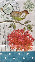 Cypress Home Guest Towels Hostess Buffet Paper Napkins - Sketched Bird Floral 15 ct