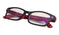 Blue Light Blocking Glasses for Computer Use, Anti Eyestrain UV Filter Lens,Men/Women Black Red Frame +1.25