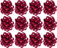 The Gift Wrap Company 12 Count Decorative Confetti Gift Bows, Medium, Burgundy
