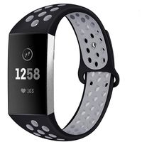 Silicone Bands Compatible with Fitbit Charge 3 Breathable Soft Replacement Silicone Sports Straps with Air Holes Small/Large