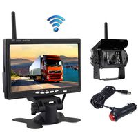HD Digital Wireless Backup Camera System 7 Inch LCD Monitor 12V 24V for Trucks,Cars,SUVs,Pickups,Vans,Campers Rear View Camera Super Night Vision Waterproof Easy Installation