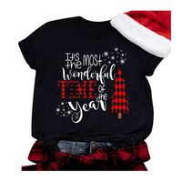 Winsummer Christmas Movie T-Shirt Women Christmas Shirt Funny Cute Graphic T-Shirt Short Sleeve Tees Tops T Shirt Black