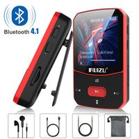 Clip Mp3 Player with Bluetooth 4.1 8GB Lossless Sound Music Player with FM Radio Voice Recorder Video Earphones for Running, Support up to 128GB(Red)