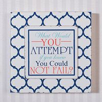 Adams & Co 8x8x1.5 wood sign (WHT ATTMPT) white/black/clear