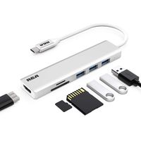 USB C Hub, RCA USB C Adapter, 4K USB C to HDMI, 3 USB 3.0 Ports, SD/TF Card Readers, Compatible with MacBook Pro, Chromebook, XPS, Laptop and More USB Type C Devices
