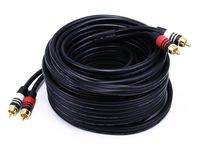 Monoprice 102867 35-Feet Premium 2 RCA Plug to 2 RCA Plug 22AWG Cable - Black