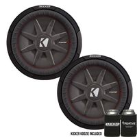 Kicker 43CWRT122 12" Dual Voice Coil 2 ohm Slim line Truck woofers Bundle