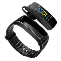 2-in-1 Smart Bracelet with Bluetooth Earphone (Black)