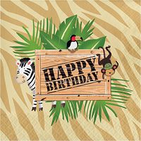 Safari Adventure Birthday Napkins, 48 ct